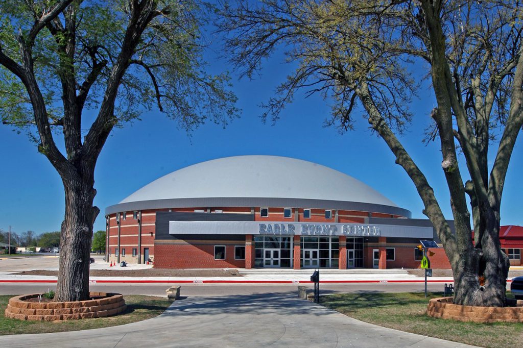Eagle event center with trees front